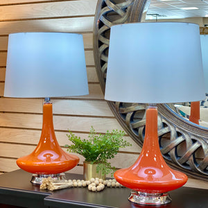 Modern Orange Glass Lamp
