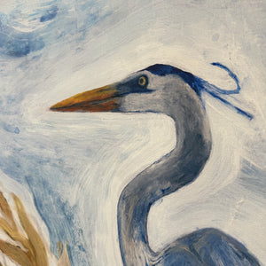 Left Facing Blue Shorebird Art