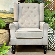 Load image into Gallery viewer, Grey Wingback Chair
