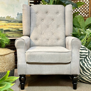 Grey Wingback Chair