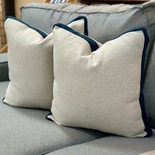 Load image into Gallery viewer, Navy/Ivory Down Pillow
