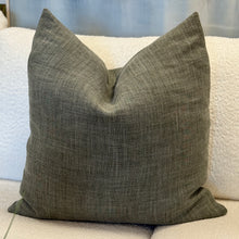 Load image into Gallery viewer, PB Olive Green 'Belgian Linen' Down Pillow

