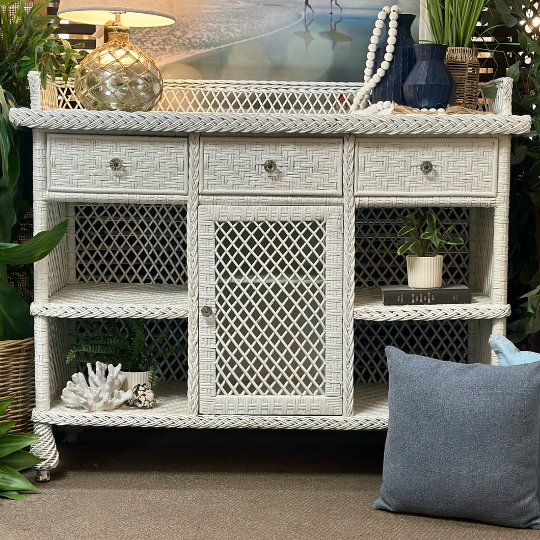 White Wicker Cabinet