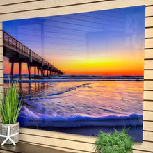 Load image into Gallery viewer, Pier At Sunset Glass Art
