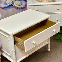 Load image into Gallery viewer, White Bamboo Look Nightstand
