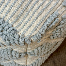 Load image into Gallery viewer, Blue-Grey/Ivory Pouf
