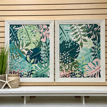 Load image into Gallery viewer, Green/Pink Tropical Leaves II
