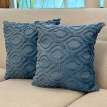 Load image into Gallery viewer, Blue Fringy Pillow
