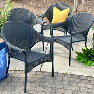 Black Woven Outdoor Chair
