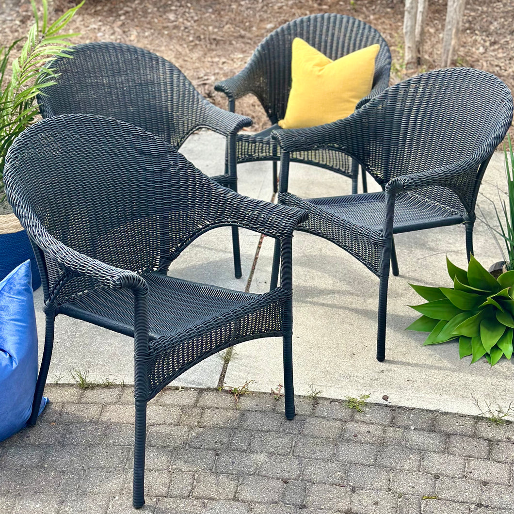 Black Woven Outdoor Chair