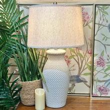 Load image into Gallery viewer, Ivory Ceramic Weave Lamp
