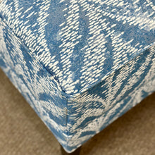 Load image into Gallery viewer, Ethan Allen Blue Ottoman
