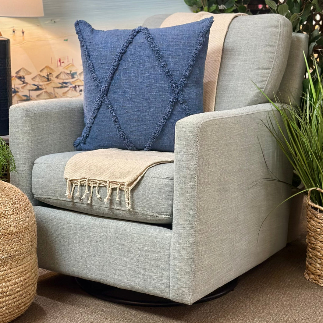 Light Blue Bassett Swivel Chair