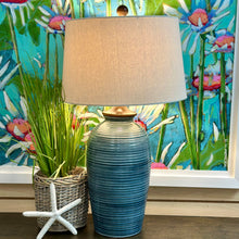 Load image into Gallery viewer, Blue Ribbed Lamp
