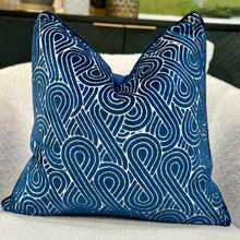Load image into Gallery viewer, Navy Swirl Down Pillow
