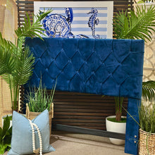 Load image into Gallery viewer, Blue Velvet Queen Headboard
