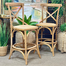 Load image into Gallery viewer, S/2 Linon Home Cross Back Stools
