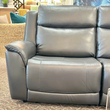Load image into Gallery viewer, 6PC Navy Leather Recl. Sectional
