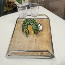 Load image into Gallery viewer, Wood Tray w/ Silver Handles
