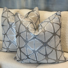 Load image into Gallery viewer, Silver Triangles Down Pillow
