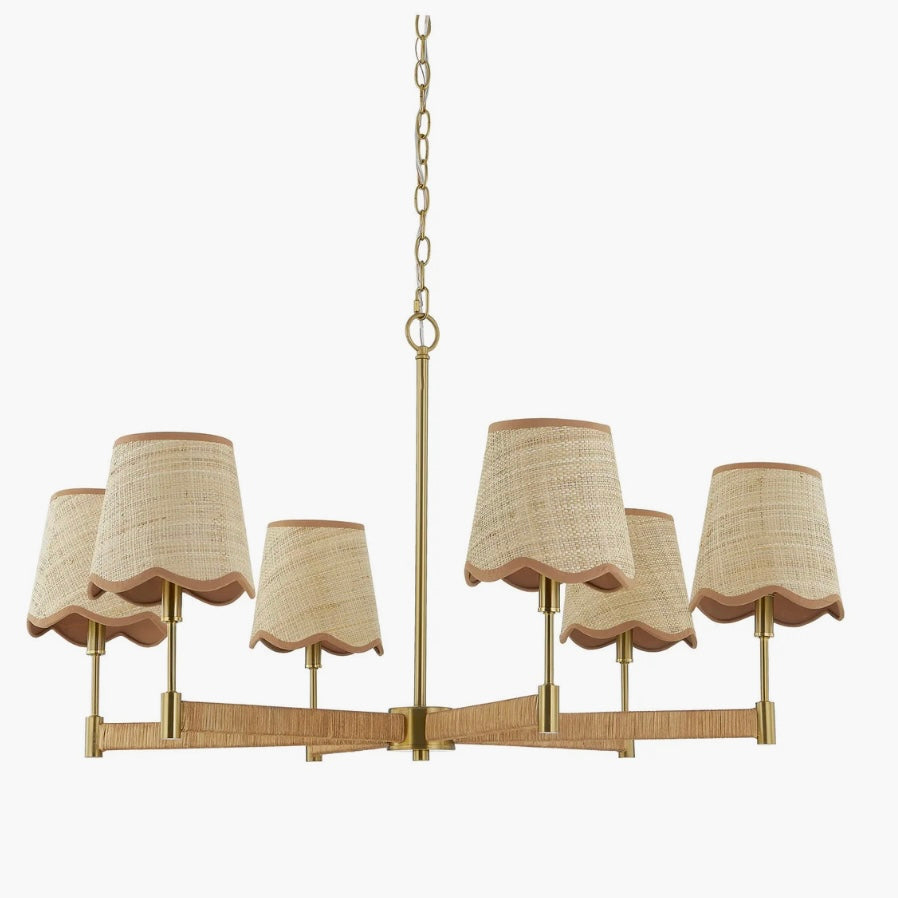 Rattan 6 Light Chandelier