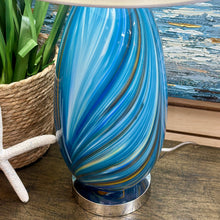 Load image into Gallery viewer, 'Pablo' Blue Art Glass Lamp
