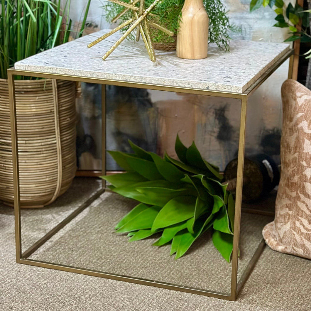 Terrazzo Top Side Table