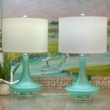 Load image into Gallery viewer, Frosted Teal Lamp
