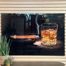 Load image into Gallery viewer, Cohiba &amp; Whiskey Tempered Glass Art
