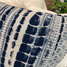 Load image into Gallery viewer, Blue &amp; White Patterned Pillow
