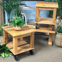 Load image into Gallery viewer, Industrial Wood Side Table
