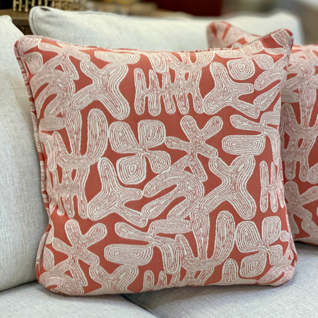 Pink & White Geometric Pillow