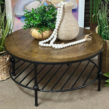 Load image into Gallery viewer, Round Wood/Metal Coffee Table

