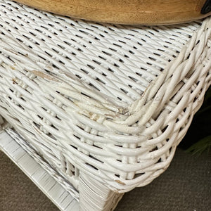 White Wicker Nightstand