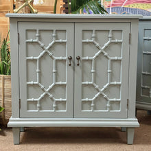 Load image into Gallery viewer, Teal Fretwork Cabinet
