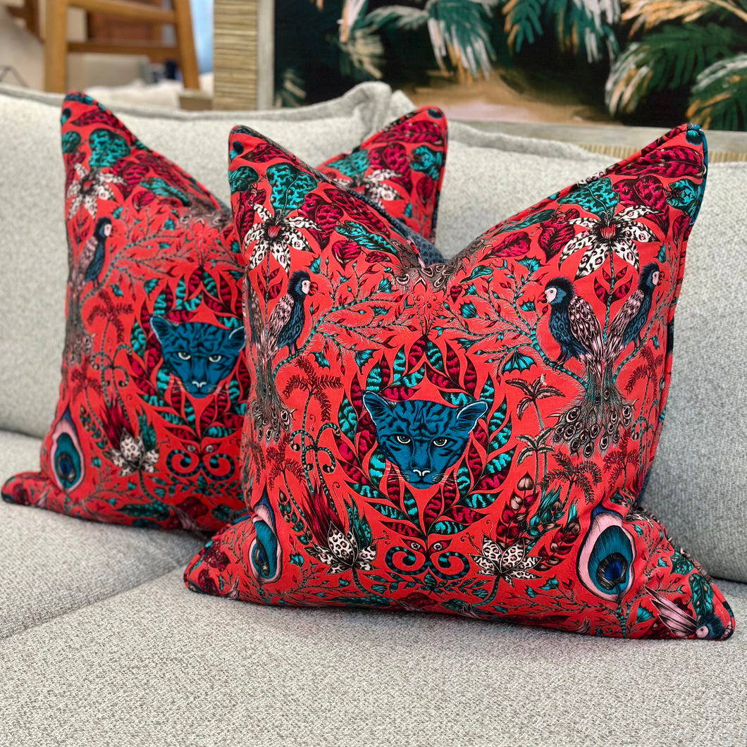 Magenta Animal Print Down Pillow