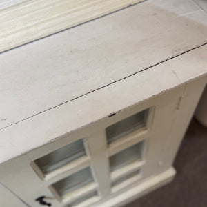 2PC Ivory Farmhouse Hutch