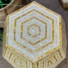 Load image into Gallery viewer, Gold/Ivory Geometric Stool
