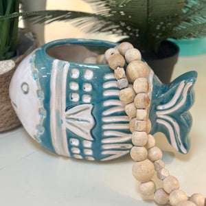 Teal Fish Vase