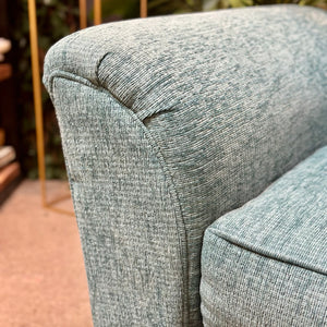 Teal Sofa W/2 Patterned Cushions