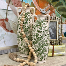 Load image into Gallery viewer, LG Green/Ivory Flower Vase
