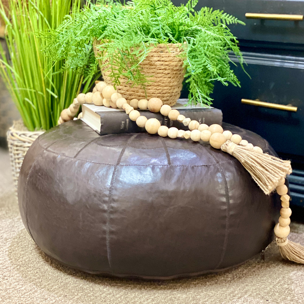 Leather Pouf