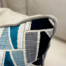 Load image into Gallery viewer, Teal Geometric Down Pillow
