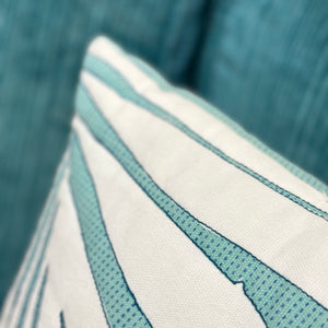 Aqua & White Pillow