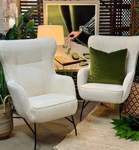 Load image into Gallery viewer, White Boucle Accent Chair
