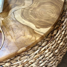 Load image into Gallery viewer, Teak &amp; Wicker Coffee Table
