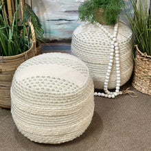 Load image into Gallery viewer, Sage &amp; Ivory Rounded Pouf
