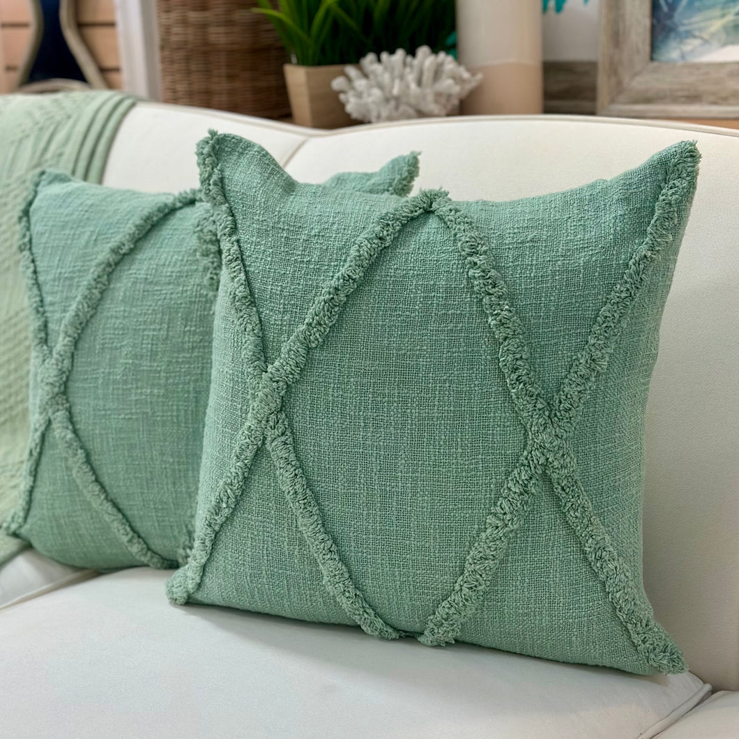 Green Tufted Pillow