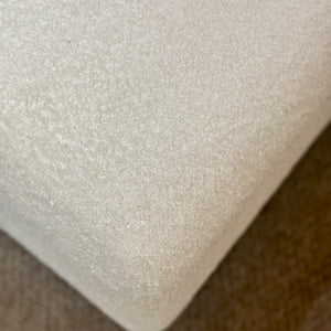 White Sherpa Ottoman W/Table