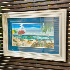 Vibrant Beach Art Framed